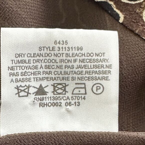 TORY BURCH 8 Whitfiels Abstract Animal Print chiffon Silk  Blouse mock neck - Picture 6 of 9